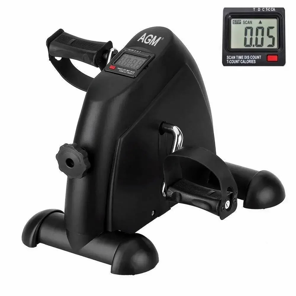 Black Mini Exercise Bike, Himaly under Desk Bike Pedal Exerciser Portable Foot Cycle Arm & Leg Peddler Machine with LCD Screen Displays (Copy)