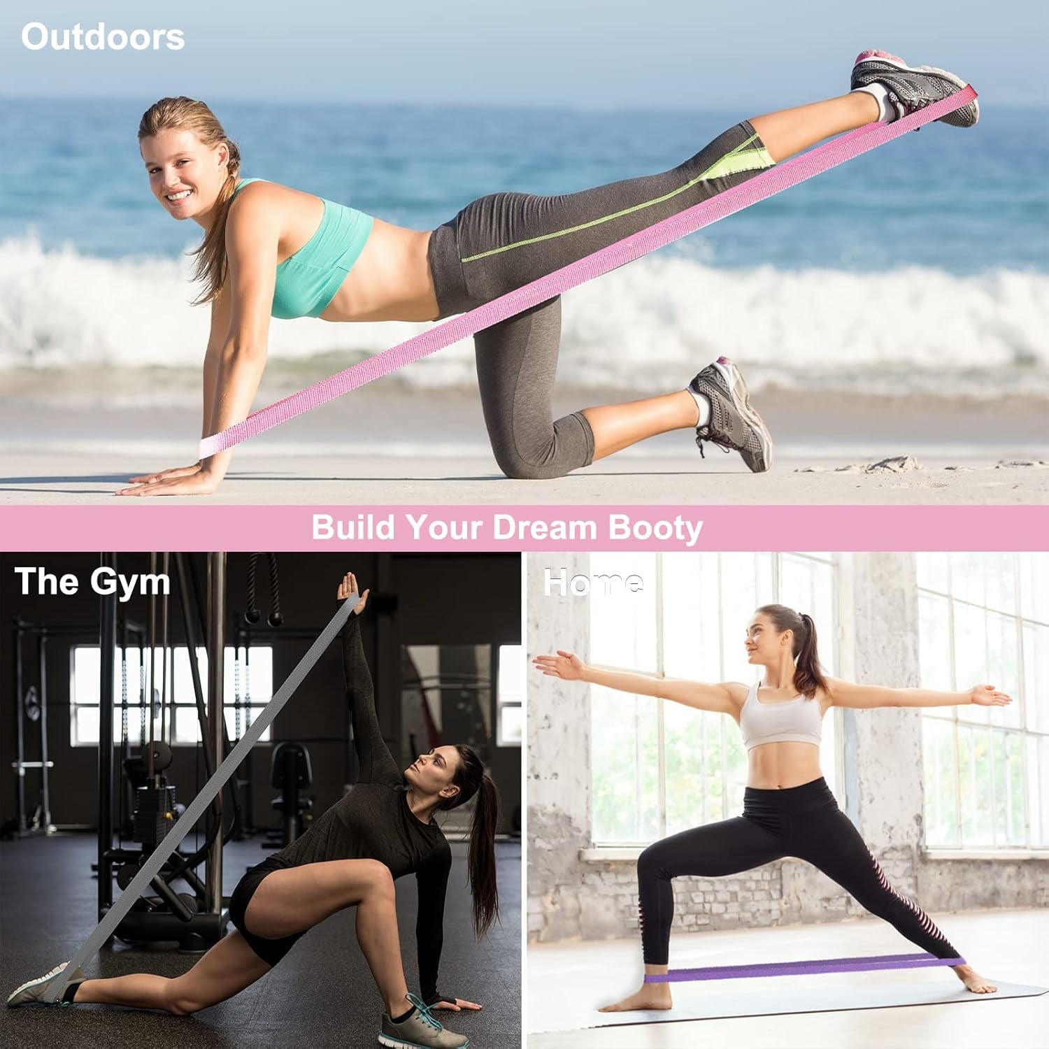 Professional Resistance Bands Set with Handles - 10 Fabric Long Workout Bands for Weight Training and Door Anchor Exercises