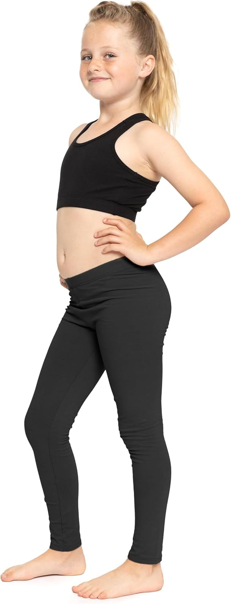 Oh so Soft Girls Leggings Soft Stretch Kids Leggings for Kids Footless Breathable Ankle Length Size 2-16