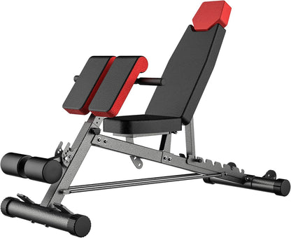 Multi-Functional FID Weight Bench for Comprehensive Full-Body Workout – Hyper Back Extension, Roman Chair, Adjustable Ab Sit-Up Bench, Incline/Decline Bench, Flat Bench