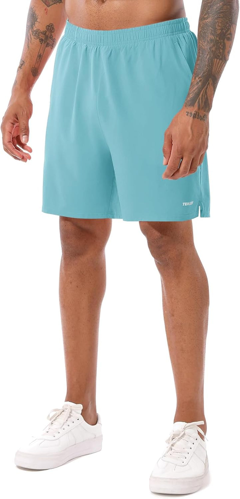 Men'S 2 in 1 Running Shorts 5 in or 7 in Quick Dry Gym Athletic Workout Shorts for Men with Phone Pockets