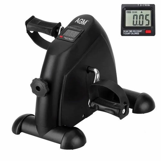 Black Mini Exercise Bike, Himaly under Desk Bike Pedal Exerciser Portable Foot Cycle Arm & Leg Peddler Machine with LCD Screen Displays (Copy)