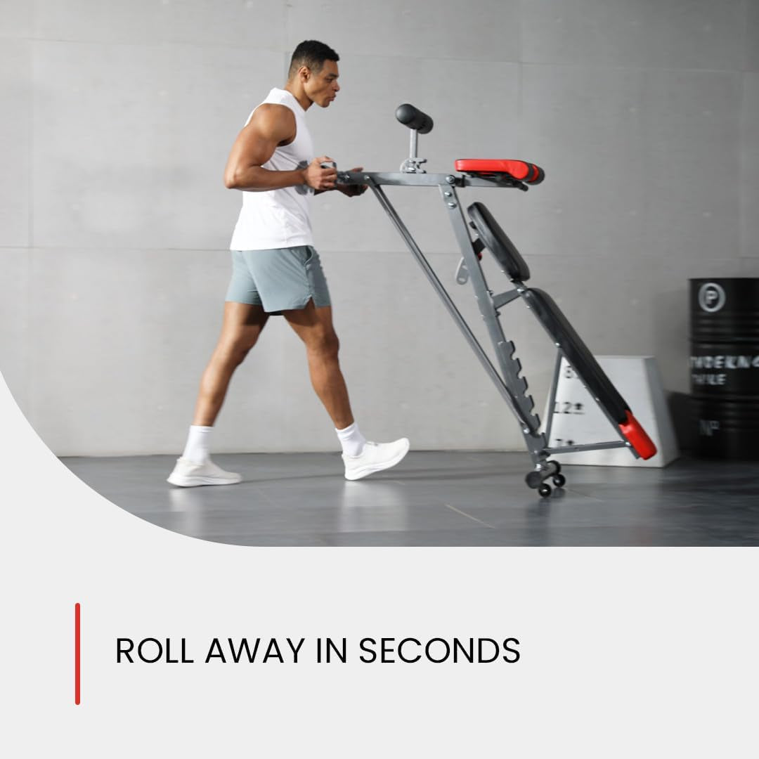 Multi-Functional FID Weight Bench for Comprehensive Full-Body Workout – Hyper Back Extension, Roman Chair, Adjustable Ab Sit-Up Bench, Incline/Decline Bench, Flat Bench