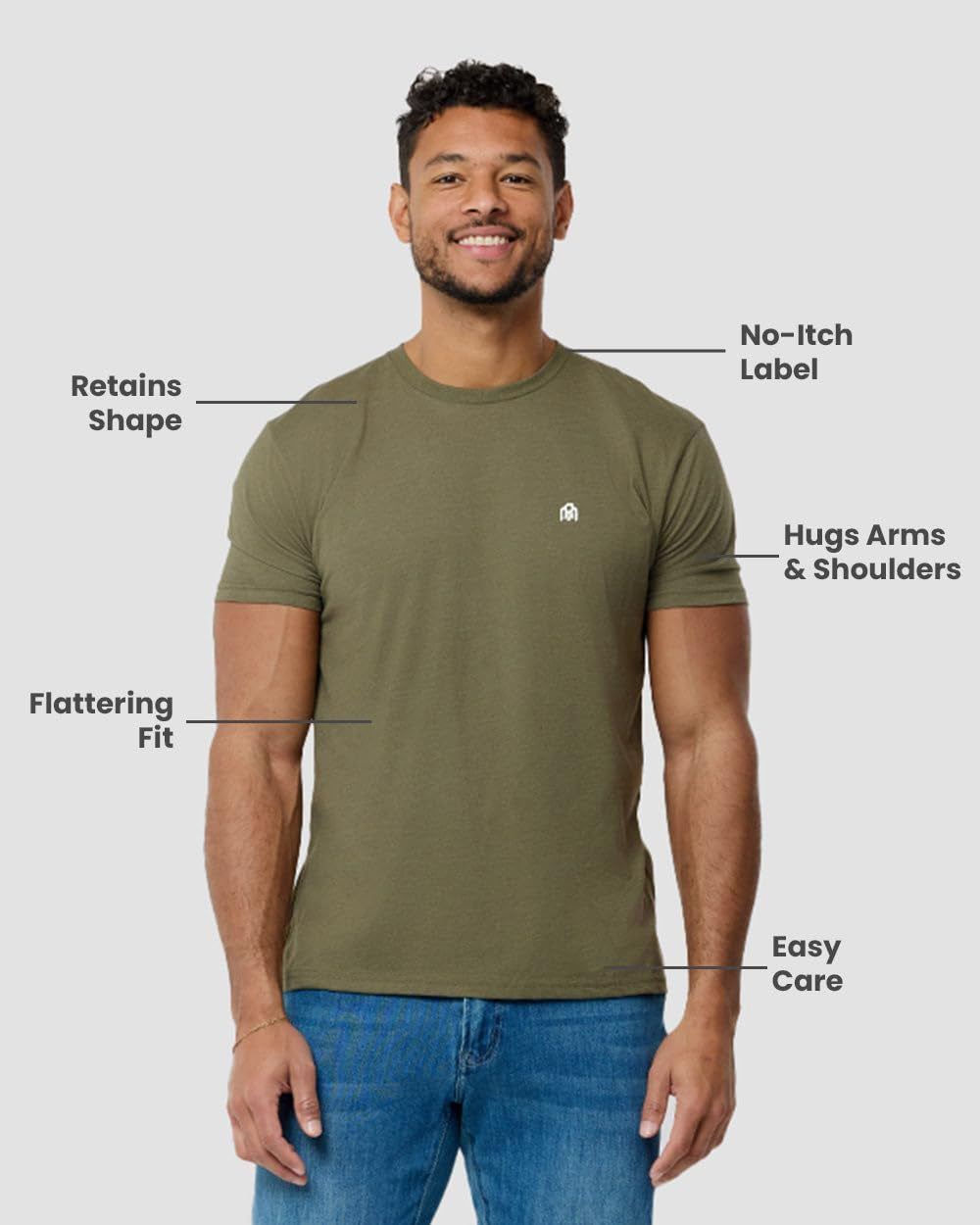 Mens T Shirts Soft Cotton Blend Crew Neck Tee S - 4XL Athletic Fit Plain Casual T-Shirt for Men